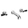 Bayswater Black Lever Domed Collar 3 Tap Hole Wall Mounted Bath Filler profile small image view 1 