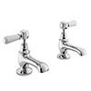Bayswater White Lever Traditional Basin Taps profile small image view 1 