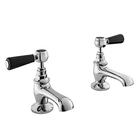 Bayswater Black Lever Traditional Basin Taps