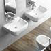 Britton Bathrooms - Curve Washbasin with round semi pedestal - 2 Size Options profile small image view 3 