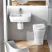 Britton Bathrooms - Curve Washbasin with round semi pedestal - 2 Size Options profile small image view 4 