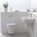 Britton Bathrooms - Curve Washbasin with round semi pedestal - 2 Size Options profile small image view 5 