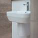 Britton Bathrooms - Curve Washbasin with round semi pedestal - 2 Size Options profile small image view 6 