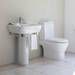 Britton Bathrooms - Curve Washbasin with round full pedestal - 2 Size Options profile small image view 5 