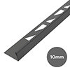 Brushed Black 10mm L-Shape Metal Tile Trim profile small image view 1 