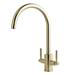 JTP Newbury Brushed Brass Dual Lever Kitchen Sink Mixer profile small image view 2 