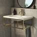 Arezzo Round Brushed Brass Click Clack Basin Waste + Bottle Trap Pack profile small image view 3 