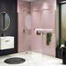 Arezzo 1950mm Brushed Brass Profile Wetroom Screen + Square Support Arm profile small image view 2 