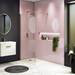 Arezzo 1950mm Brushed Brass Profile Wetroom Screen + Square Support Arm profile small image view 3 
