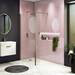 Arezzo 1950mm Brushed Brass Profile Wetroom Screen + Square Support Arm profile small image view 4 