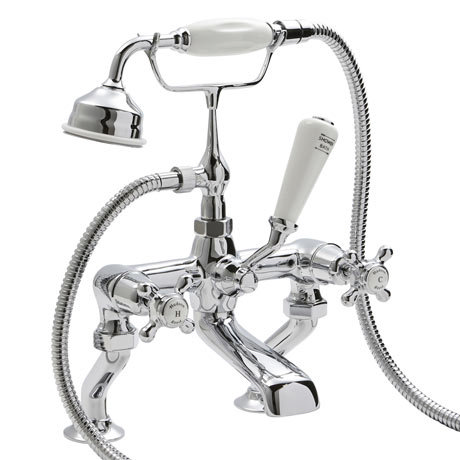 Hudson Reed Topaz Dome Deck Or Wall Mounted Bath Shower Mixer + Shower Kit