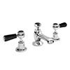 Hudson Reed Topaz Black Lever 3 Tap Hole Basin Mixer + Pop-up Waste profile small image view 1 