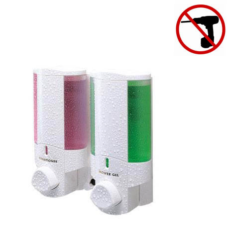Dolphin - Double Plastic Shower Dispenser - White - BC624-2W