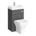 Brooklyn 500mm Gloss Grey 2-In-1 Combined Wash Basin & Toilet profile small image view 5 