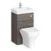 Brooklyn 500mm Grey Avola 2-In-1 Combined Wash Basin & Toilet profile small image view 5 