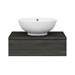 Brooklyn Floating Basin Shelf with Drawer - Black - 600mm inc. Round Basin profile small image view 6 