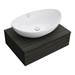Brooklyn Floating Basin Shelf with Drawer - Black - 600mm inc. Oval Basin profile small image view 2 