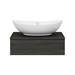 Brooklyn Floating Basin Shelf with Drawer - Black - 600mm inc. Oval Basin profile small image view 7 