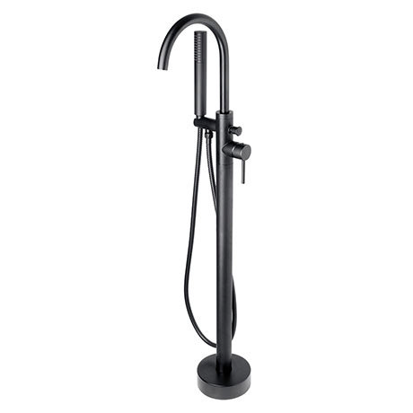 BagnoDesign M-Line Diffusion Matt Black Freestanding Bath Shower Mixer