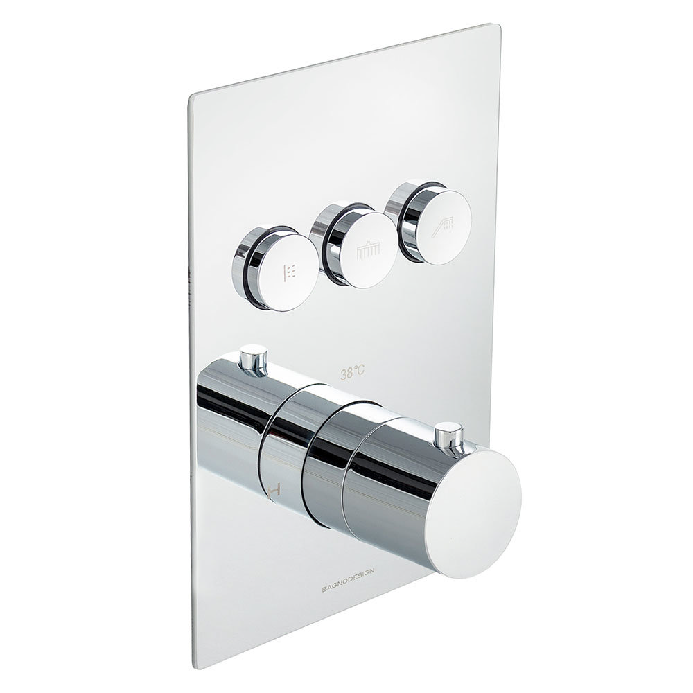 BagnoDesign M-Line Diffusion Chrome 3 Outlet Thermostatic Shower Valve