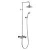 Burlington Eden Thermostatic Two Outlet Exposed Shower Bar Valve, Rigid Riser & Kit with Fixed Head profile small image view 1 