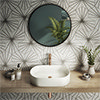 Belmont Hexagon White with Grey Lines Wall and Floor Tiles Small Image