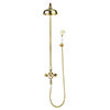 Crosswater Belgravia Unlacquered Brass Thermostatic Shower Valve with 8" Fixed Head & Handset profile small image view 1 