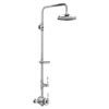 Burlington Stour Thermostatic Exposed Single Outlet Shower Valve & Rigid Riser with Fixed Shower Head profile small image view 1 