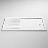 Nuie Rectangular 40mm ABS Capped Acrylic Walk-In Shower Tray with Drying Area profile small image view 1 