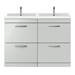 Brooklyn 1205mm Grey Mist Double Basin 4 Drawer Vanity Unit profile small image view 4 
