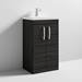 Brooklyn 500 Black Floor Standing Vanity Unit with Thin-Edge Basin profile small image view 4 