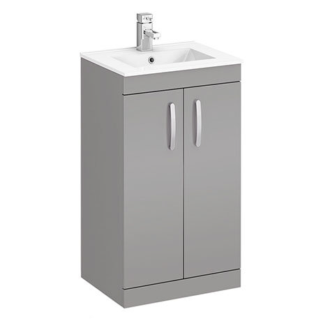 Brooklyn 500mm Grey Mist Vanity Unit Floor Standing 2 Door