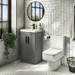 Brooklyn Gloss Grey Vanity Unit - 500mm Wide with Matt Black Handles profile small image view 3 