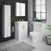 Brooklyn 500mm Gloss White Vanity Unit with Brushed Brass Handles profile small image view 4 