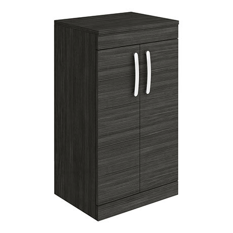 Brooklyn 505mm Black Worktop & Double Door Floor Standing Cabinet
