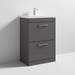 Brooklyn 600 Gloss Grey Floor Standing 2 Drawer Vanity Unit with Thin-Edge Basin profile small image view 4 