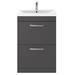 Brooklyn 600mm Gloss Grey Vanity Unit - Floor Standing 2 Drawer Unit profile small image view 4 