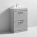 Brooklyn 600 Grey Mist Floor Standing 2 Drawer Vanity Unit with Thin-Edge Basin profile small image view 3 
