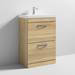 Brooklyn 600 Natural Oak Floor Standing 2 Drawer Vanity Unit with Thin-Edge Basin profile small image view 4 