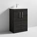 Brooklyn 600 Black Floor Standing Vanity Unit with Thin-Edge Basin profile small image view 4 