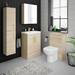 Brooklyn 600mm Natural Oak Vanity Unit with Brushed Brass Handles profile small image view 4 