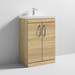 Brooklyn 600 Natural Oak Floor Standing Vanity Unit with Thin-Edge Basin profile small image view 4 