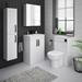Brooklyn Gloss White Vanity Unit - 600mm Wide with Matt Black Handles profile small image view 5 