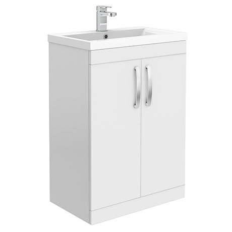 Brooklyn Floor Standing 2 Door Vanity Unit White Gloss Now Brooklyn Floor Standing 2 Door Vanity, Vanity Unit White 600mm