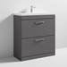 Brooklyn 800 Gloss Grey Floor Standing Vanity Unit with Thin-Edge Basin profile small image view 4 