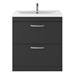 Brooklyn 800mm Gloss Grey 2 Drawer Floor Standing Vanity Unit profile small image view 3 