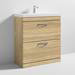 Brooklyn 800 Natural Oak Floor Standing Vanity Unit with Thin-Edge Basin profile small image view 4 