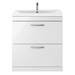 Brooklyn 800mm White Gloss Vanity Unit - Floor Standing 2 Drawer Unit profile small image view 4 