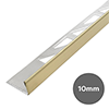 Brushed Gold 10mm L-Shape Metal Tile Trim profile small image view 1 