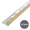 Brushed Gold 12.5mm L-Shape Metal Tile Trim profile small image view 1 